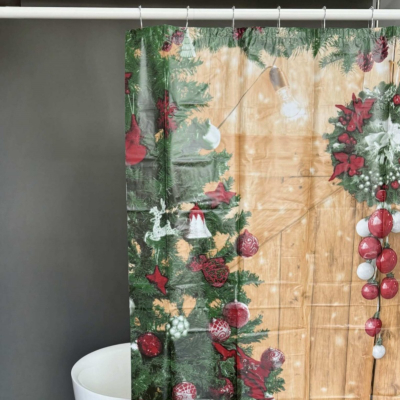 Brown PEVA Shower Curtain