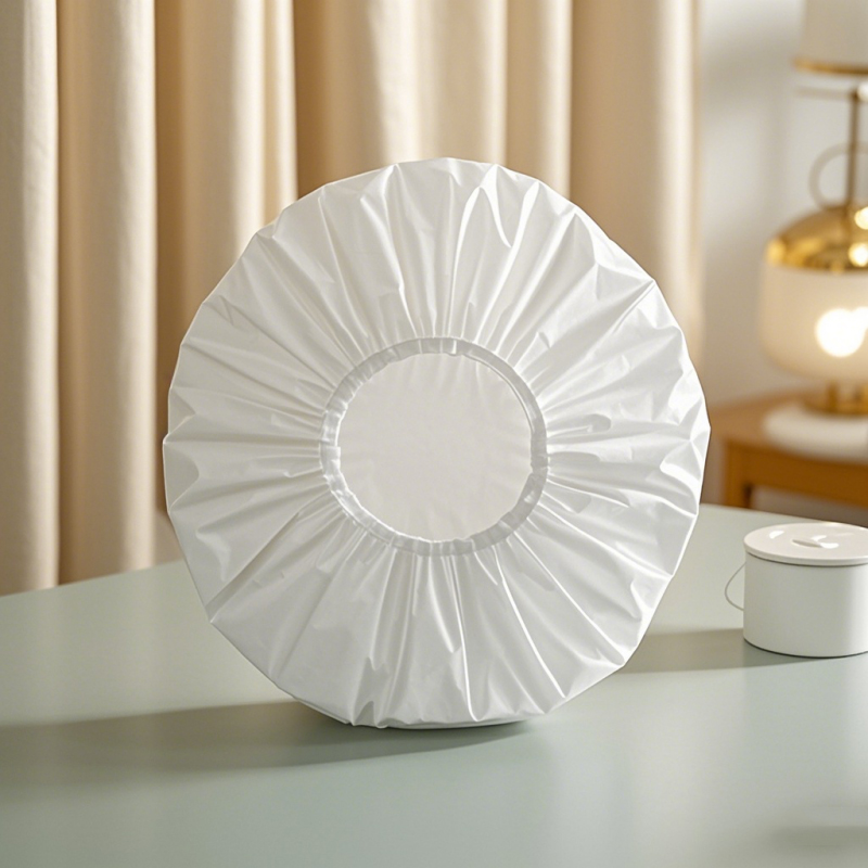 Thickened White PEVA Shower Cap