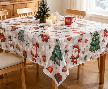 Nappe de Noël en PVC et flanelle pour la maison pendant les fêtes