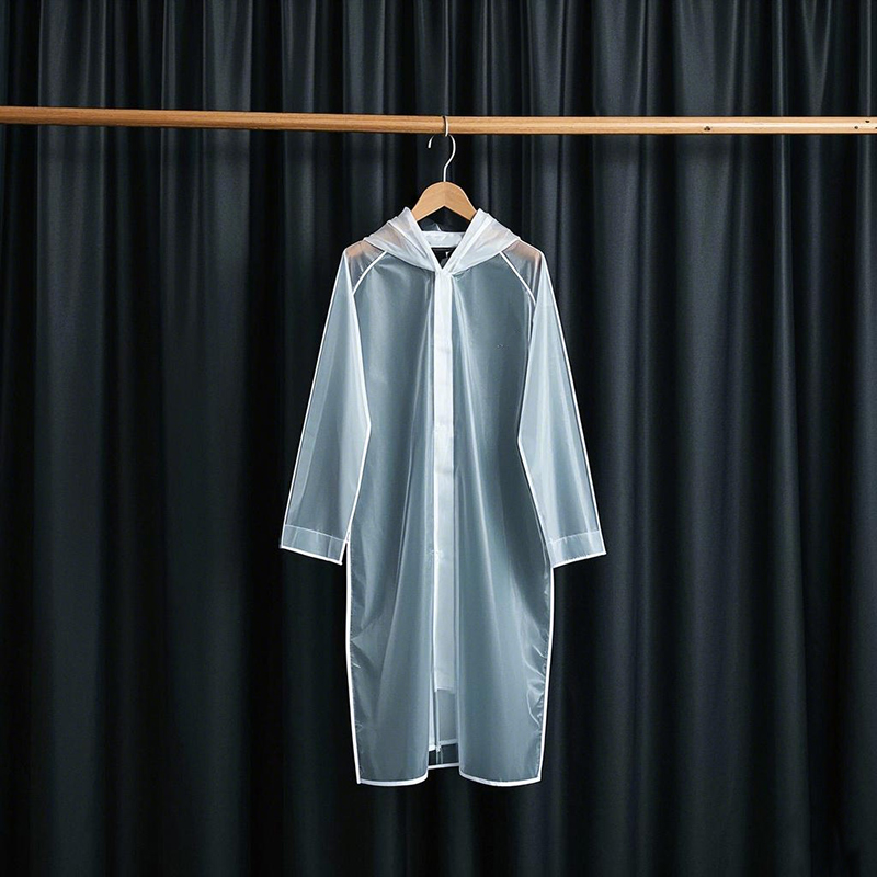 معطف واق من المطر من البلاستيك الشفاف