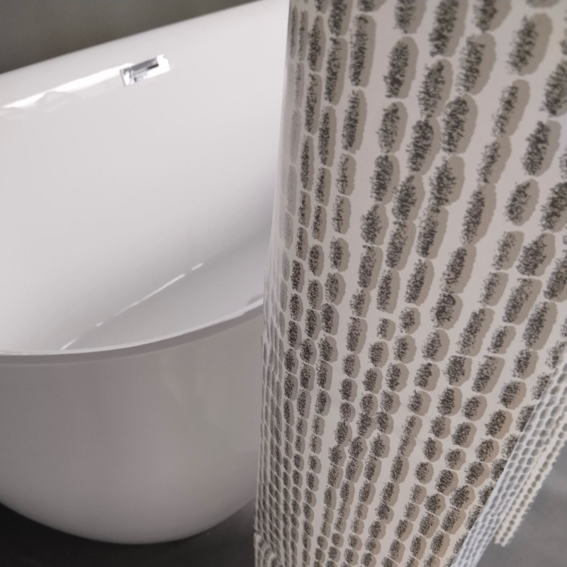 Vinyl Gray Bathroom Curtain