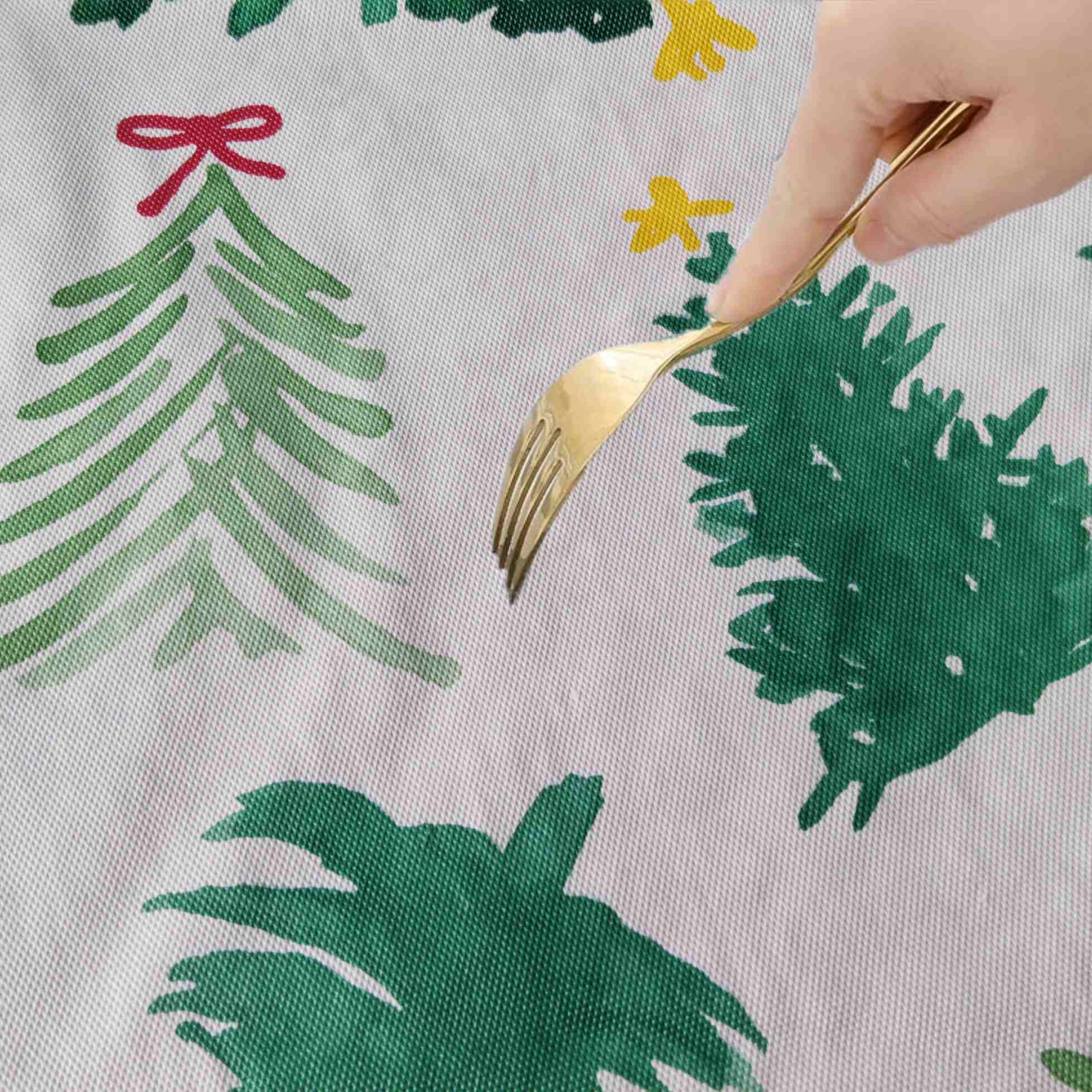 Vinyl Christmas Tree Tablecloth