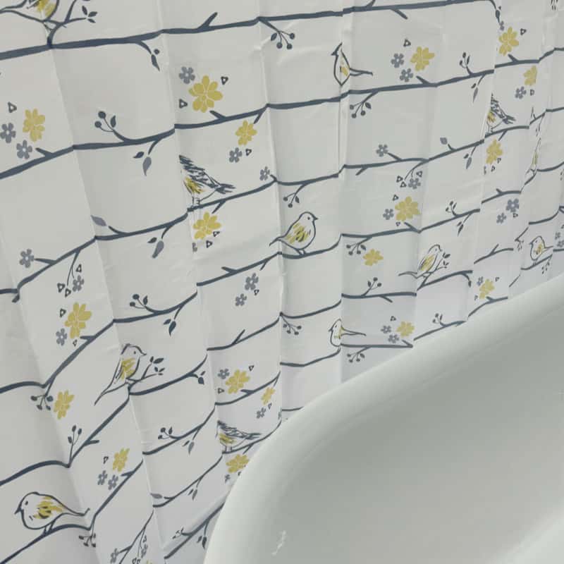 Plastic Blue Shower Curtain