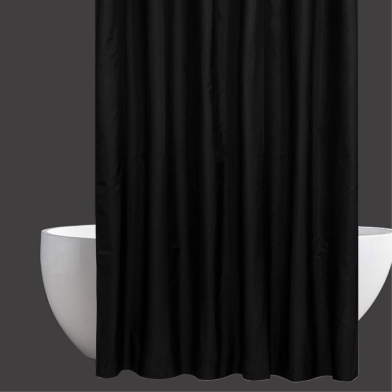 Waschbare Duschvorhangeinlage Schwarz
