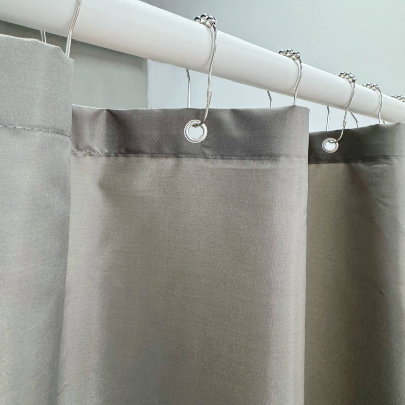 Grey Fabric Shower Curtain Liner