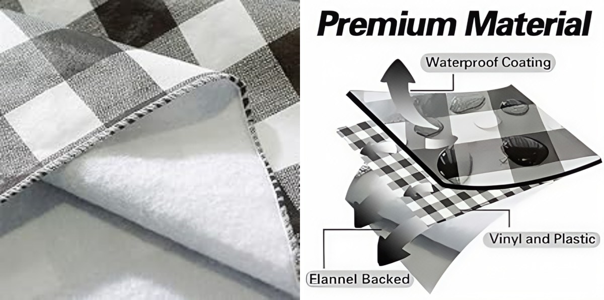 Check Vinyl Tablecloth Check Vinyl Tablecloth