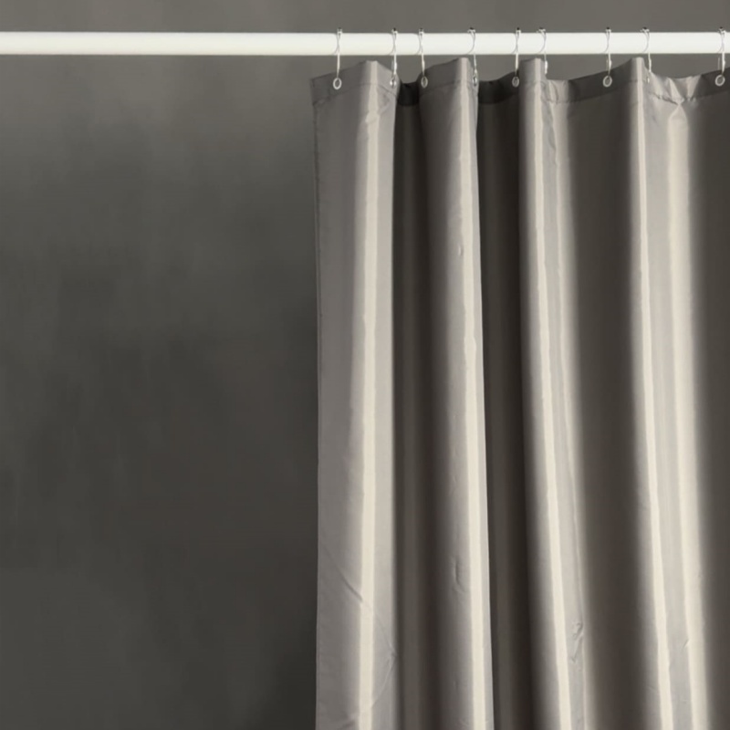 Grey Fabric Shower Curtain Liner