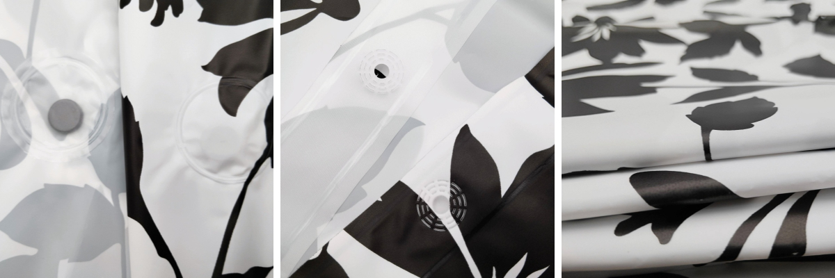 Siyah Beyaz 72 İnç Duş Perdesi