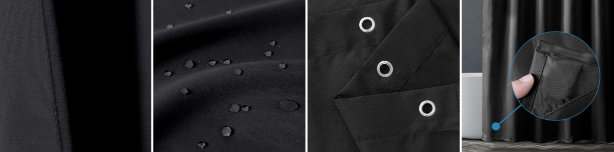 Black Fabric Shower Curtain Black Fabric Shower Curtain