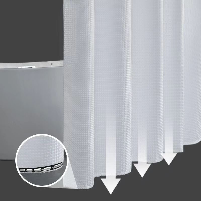 White Waffle Fabric Shower Curtain