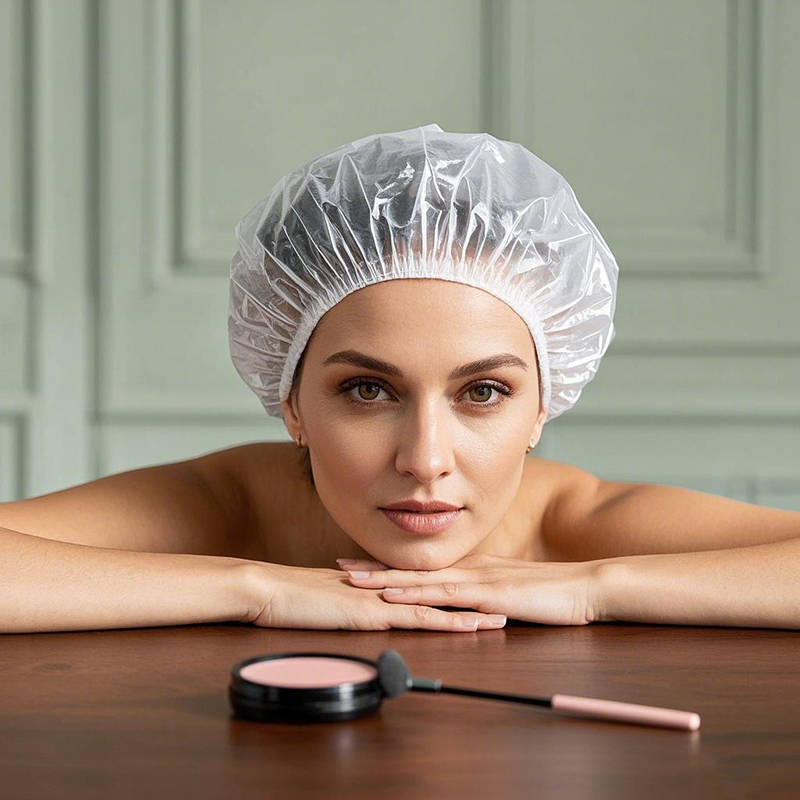 Thickened White PEVA Shower Cap