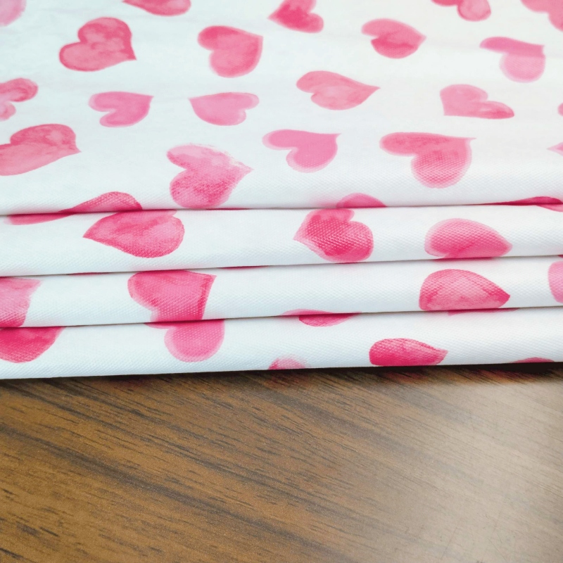 Pink Hearts Plastic Tablecloth