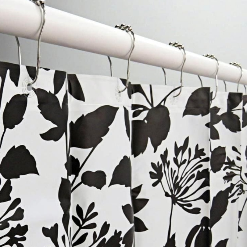 Siyah Beyaz 72 İnç Duş Perdesi
