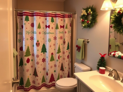 Unique Christmas Shower Curtain Sets to Impress Your Guests