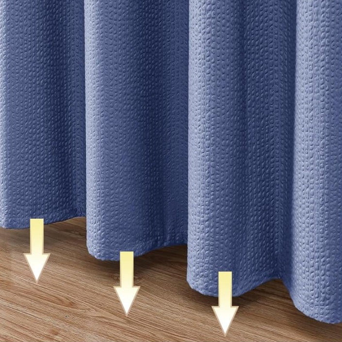 Extra Long Fabric Shower Curtain 3D