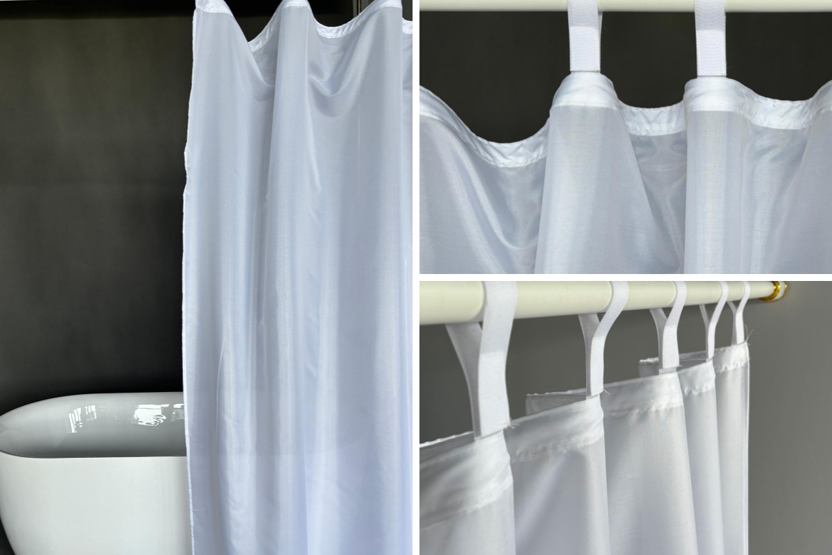 Tenda da doccia bianca minimalista Tenda da doccia bianca minimalista