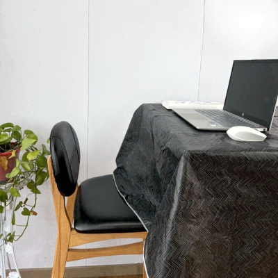 Black Flannel Tablecloth