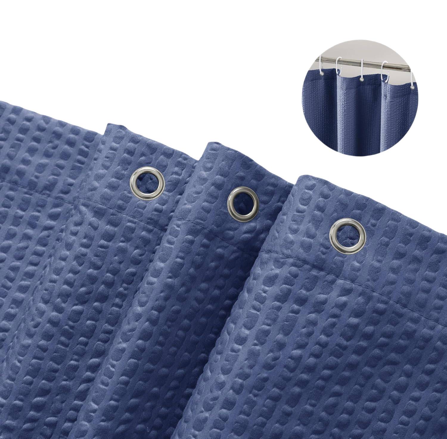 Extra Long Fabric Shower Curtain 3D