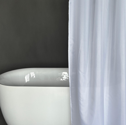 Minimalist White Shower Curtain