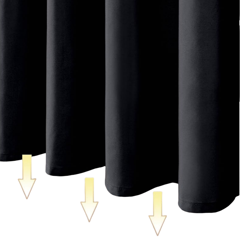 Black Fabric Shower Curtain
