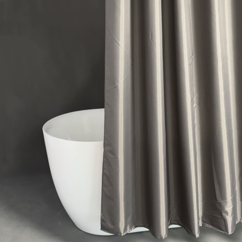 Grey Fabric Shower Curtain Liner