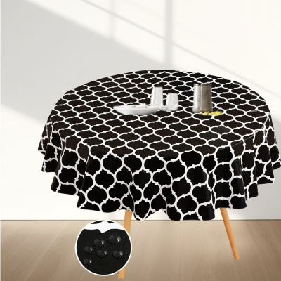 Round Plastic Tablecloths with Flannel Backing