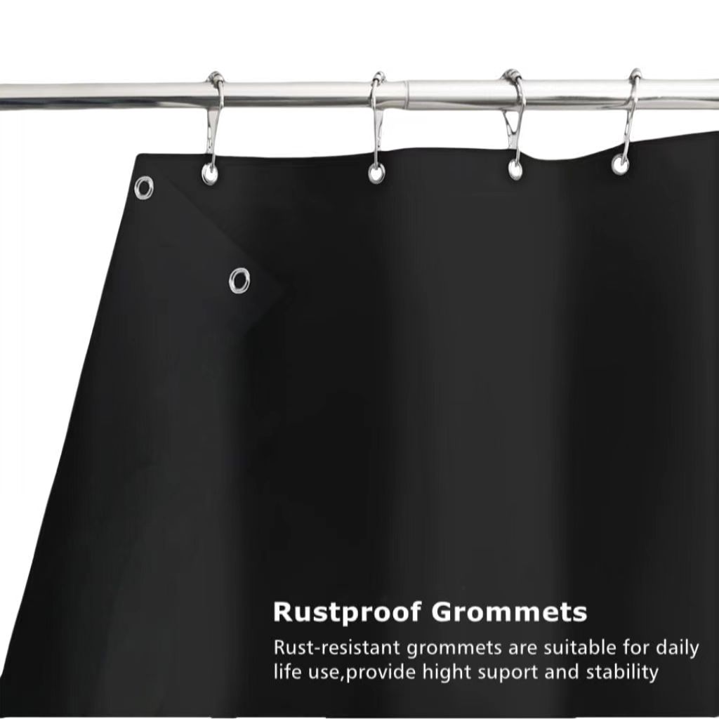 Waschbare Duschvorhangeinlage Schwarz
