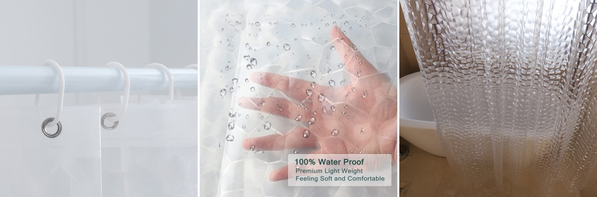 EVA Clear 3D Water Cube Shower Liners EVA Clear 3D Water Cube Shower Liners