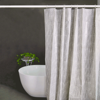Vinyl Gray Bathroom Curtain