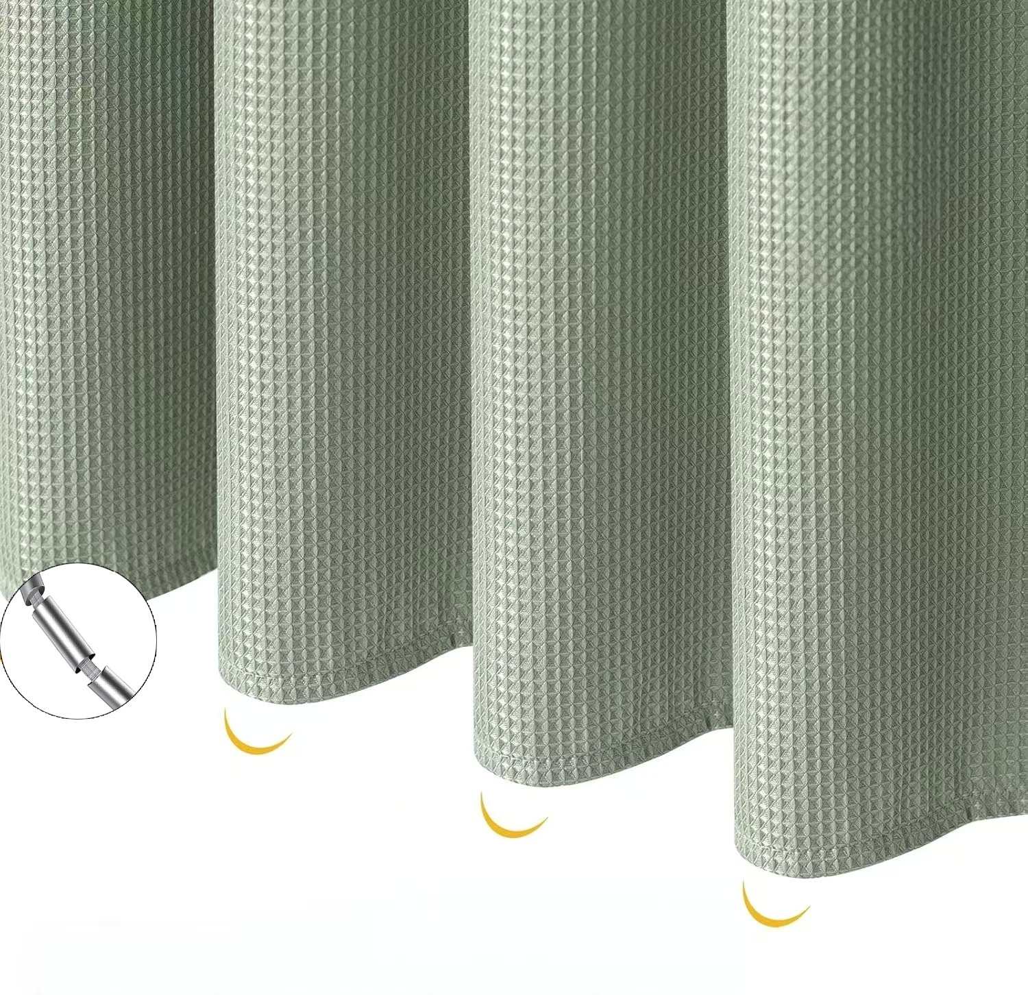 Waffle Fabric Shower Curtain Liner