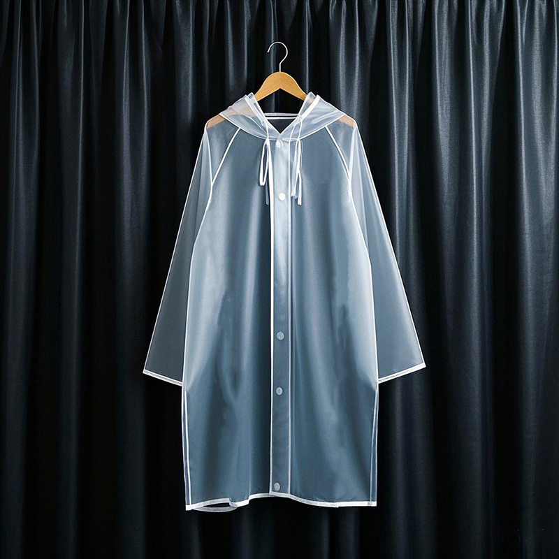 معطف واق من المطر من البلاستيك الشفاف