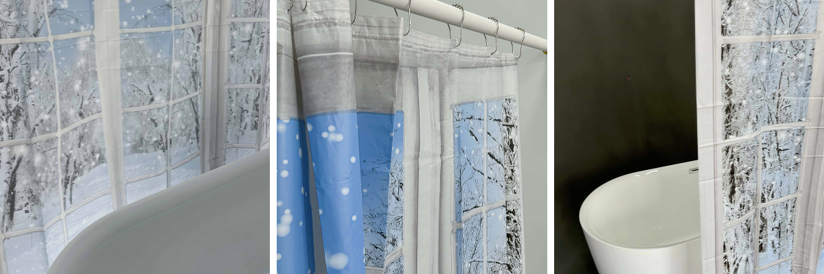 Snowy Scene Shower Curtain Snowy Scene Shower Curtain