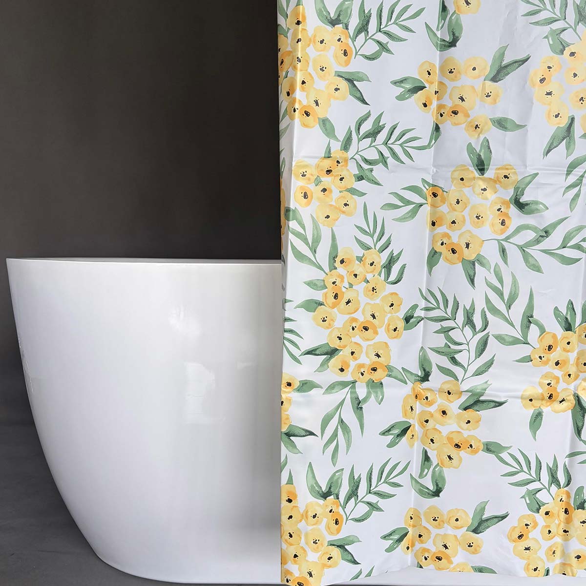 Cortina de ducha de PEVA con diseño de jardín de níspero