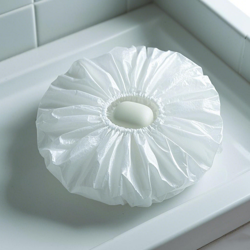 Thickened White PEVA Shower Cap