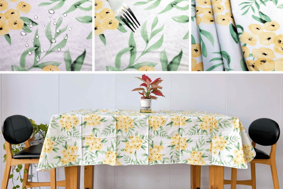 Скатерть виниловая желтая