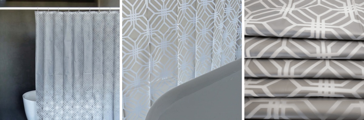 Regular Geometry Bathroom Curtain Regular Geometry Bathroom Curtain