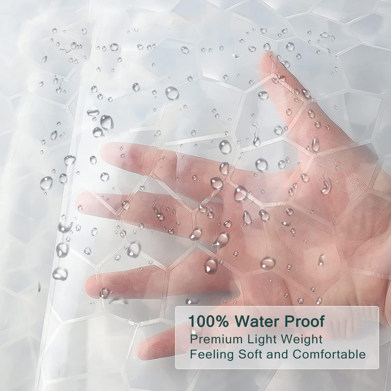 EVA Clear 3D Water Cube Shower Liners