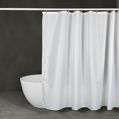 White Polyester Shower Curtain Liner