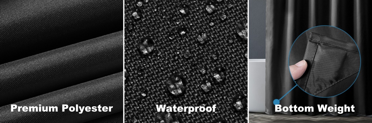 Waschbarer Duschvorhangeinsatz Schwarz