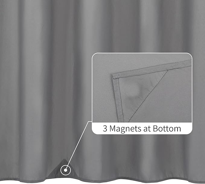 Grey Fabric Shower Curtain Liner