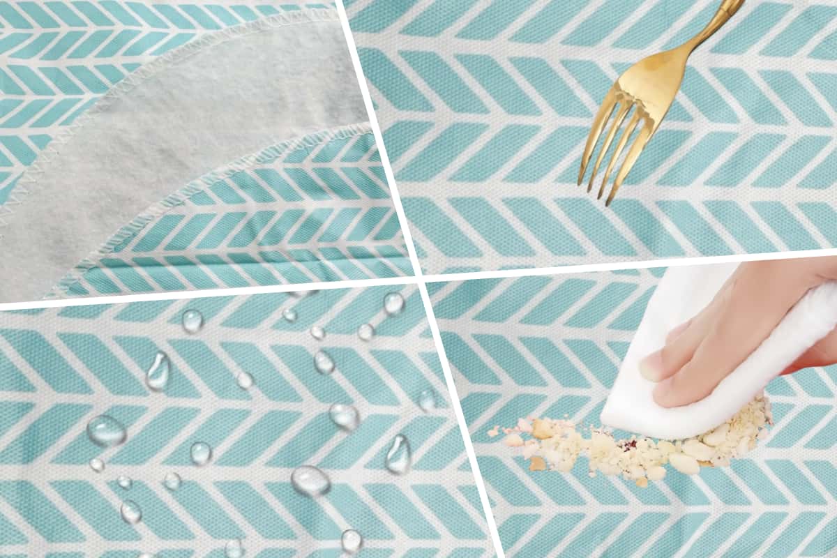 Toalha de mesa em plástico ciano