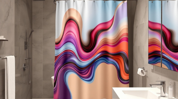 How to Use an Abstract Shower Curtain as a Focal Point in Bathroom Design