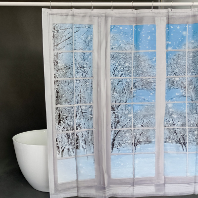 Snowy Scene Shower Curtain