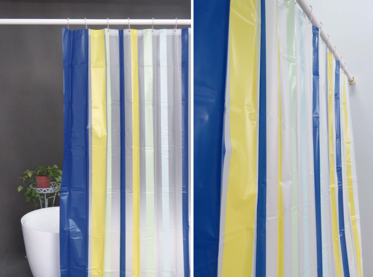 Vertical Stripe Bath Curtain Vertical Stripe Bath Curtain