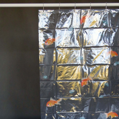 Clear Shower Curtain with Fish Design
