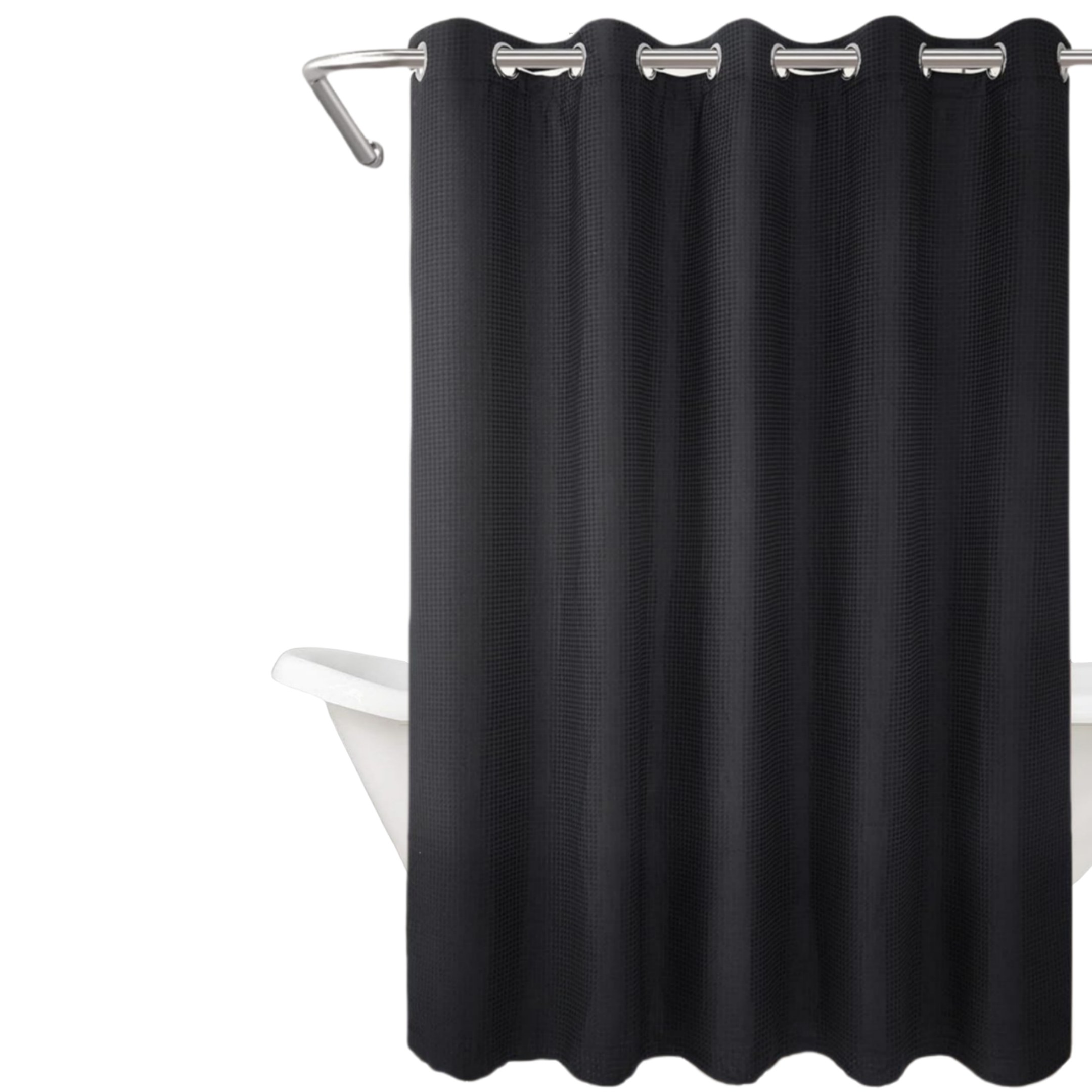 Rideau de douche sans crochets avec doublure à pression