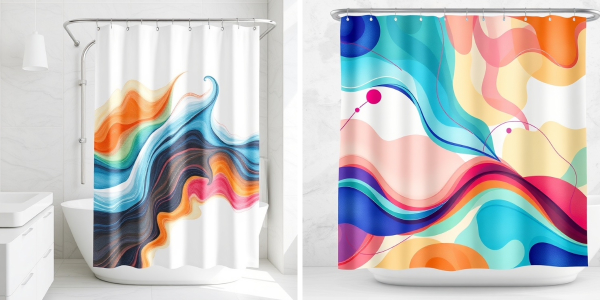 How to Use an Abstract Shower Curtain as a Focal Point in Bathroom Design