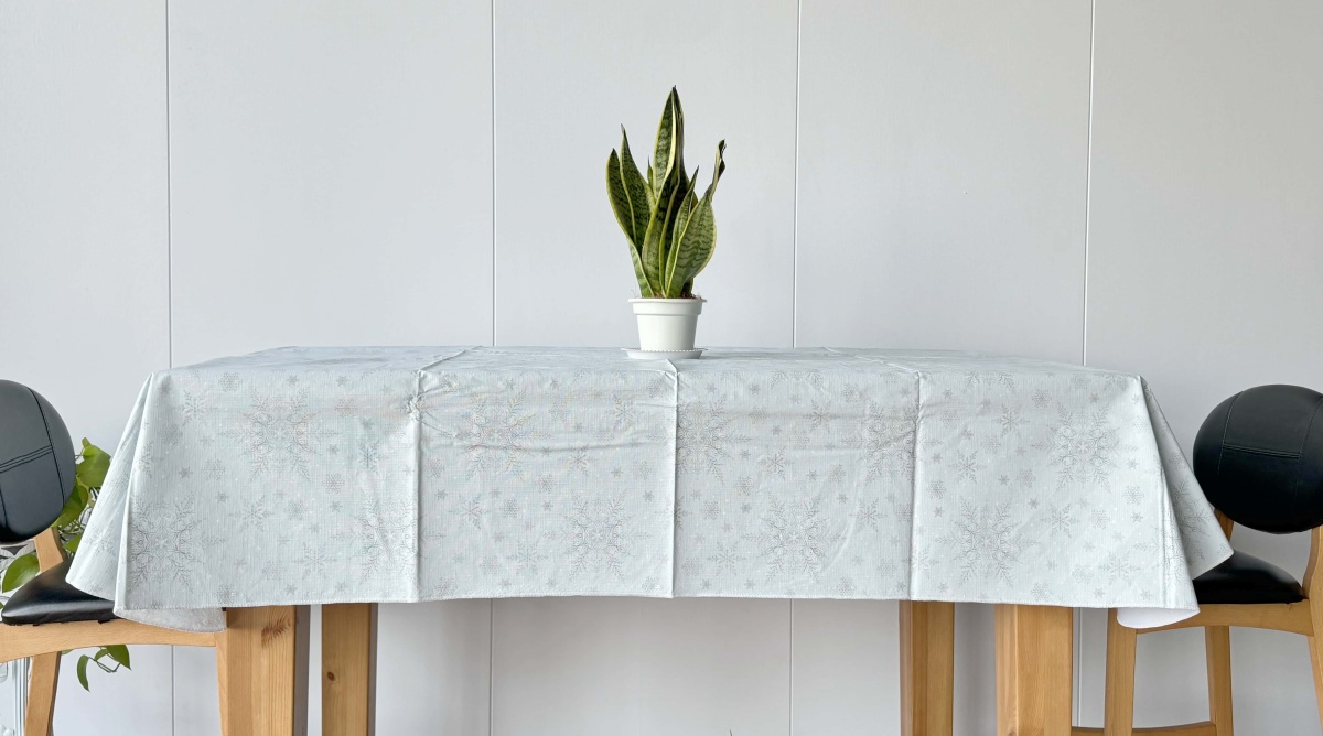 Snowflake Vinyl Tablecloth  Snowflake Vinyl Tablecloth