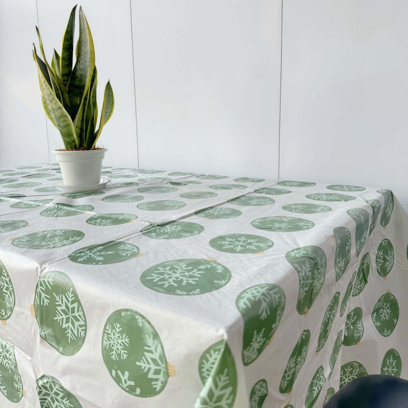 Christmas Ball Vinyl Tablecloth