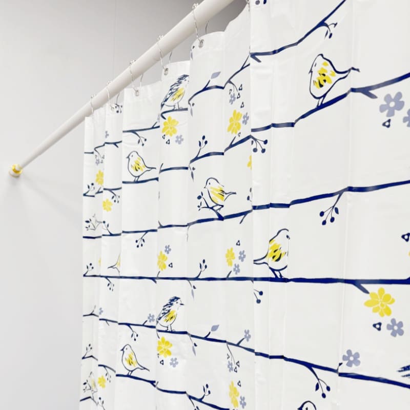 Plastic Blue Shower Curtain